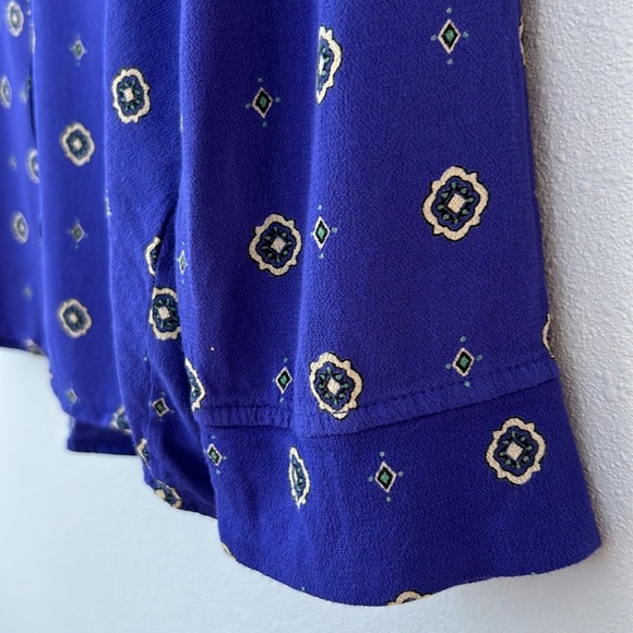 Free People Intimately • Blue Purple Button Down Long Sleeve Top Size XS - Picture 16 of 17
